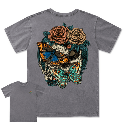 Floral Skull Washed Tee