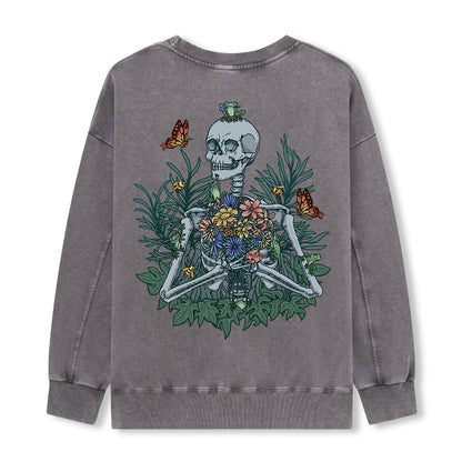 Freeleaf Rebirth in Bloom Unisex Nature Inspired Washed Sweatshirt