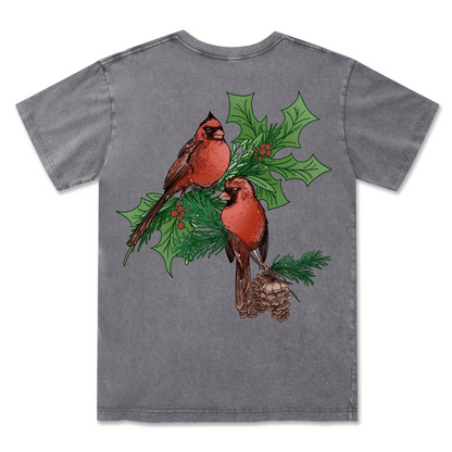 Christmas Cardinal Washed Tee