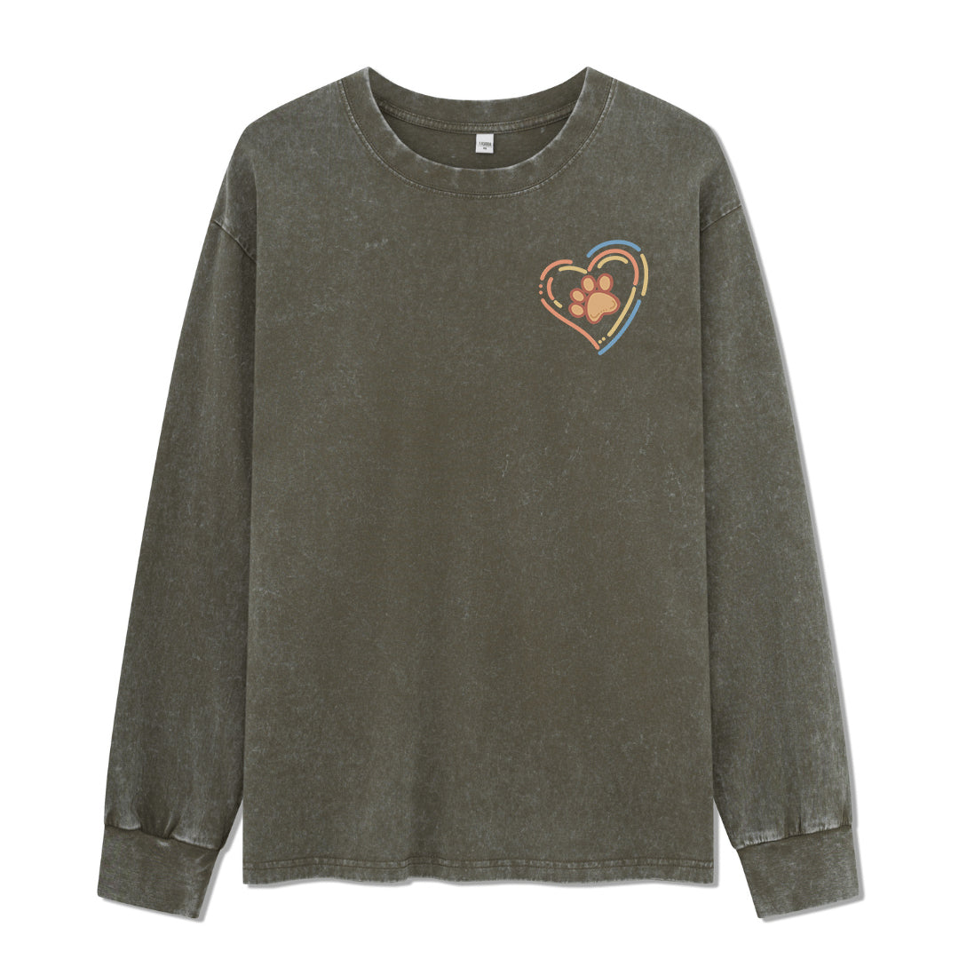 Freeleaf Heart of Wilderness Camping Unisex Nature Inspired Washed Long Sleeve Top