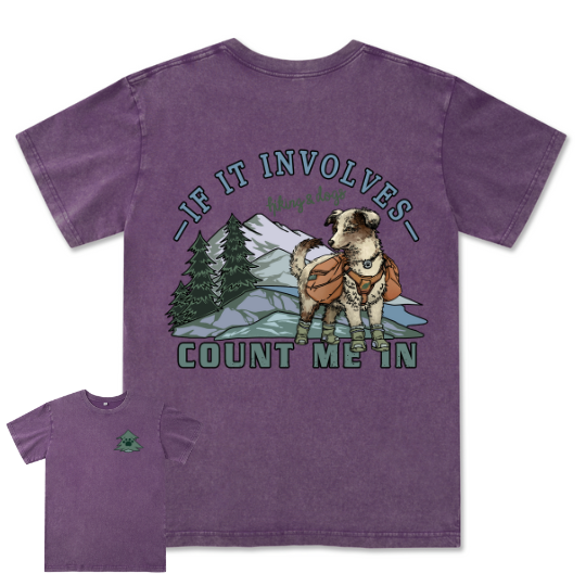 Hiking & Dogs Adventure Washed Tee