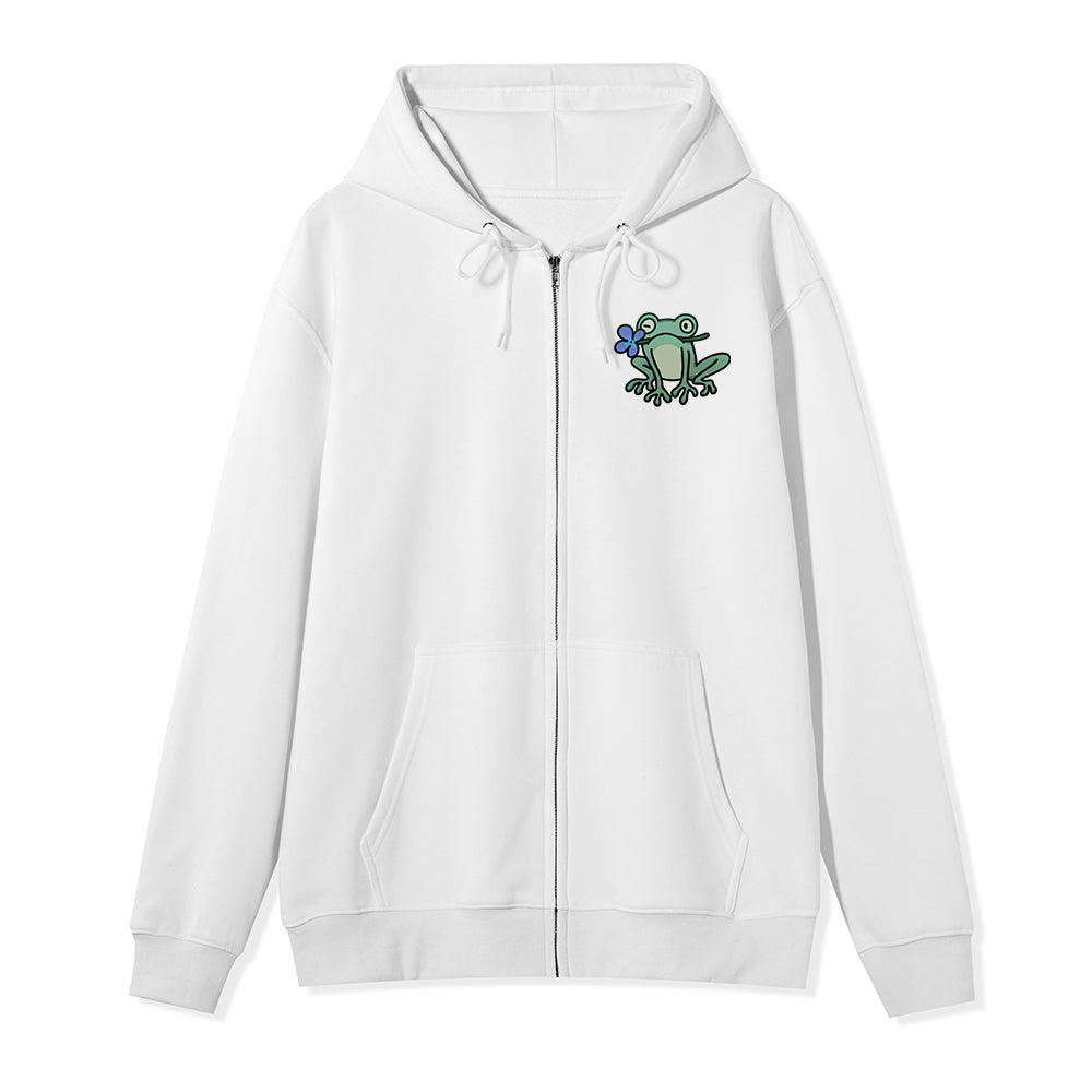 Freeleaf Rebirth in Bloom Unisex Nature Inspired Fleece Full-Zip Hoodie
