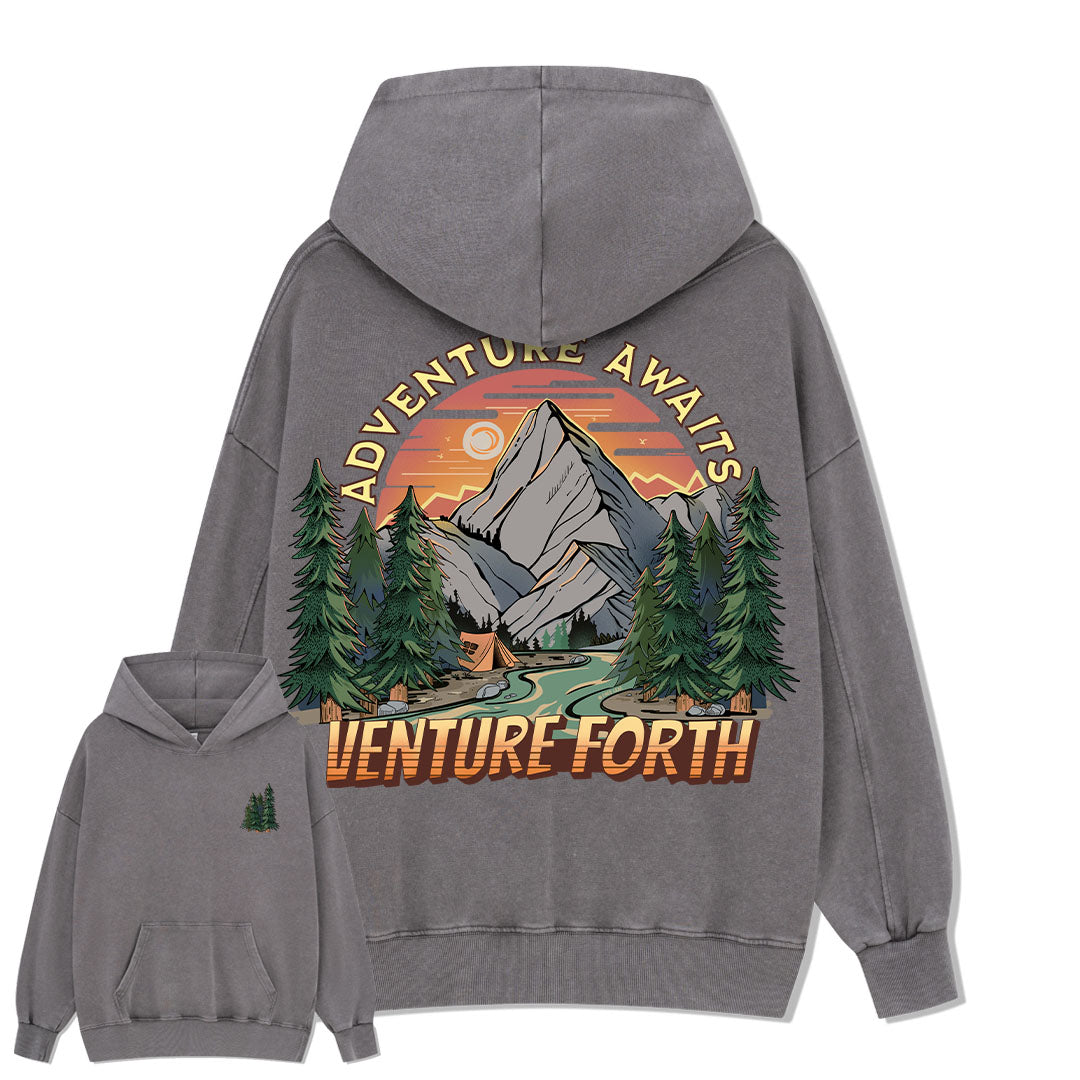 Adventure Awaits Washed Hoodie