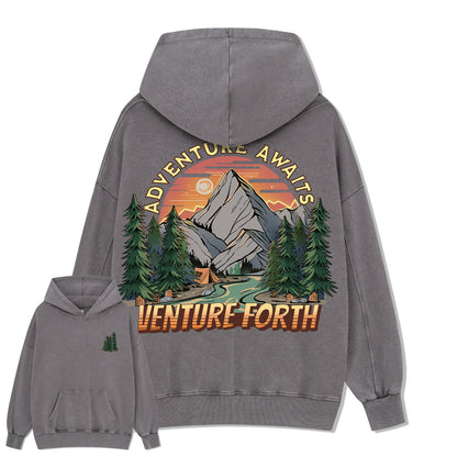 Adventure Awaits Washed Hoodie