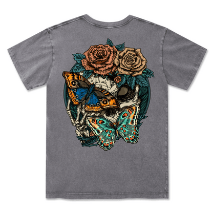 Floral Skull Washed Tee
