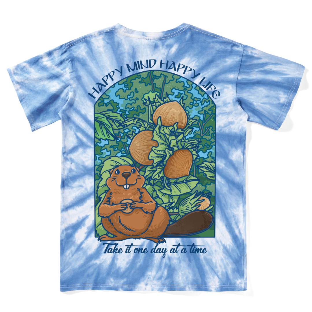 Happy Mind Happy Life Tie Dye Tee