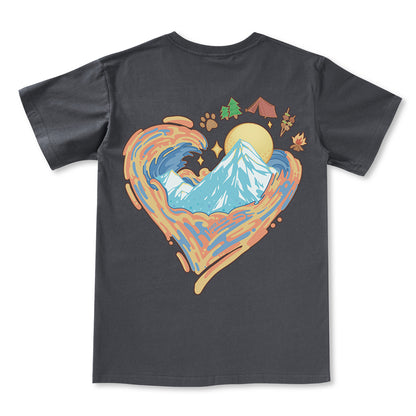 Freeleaf Heart of Wilderness Camping Unisex V-neck Tee