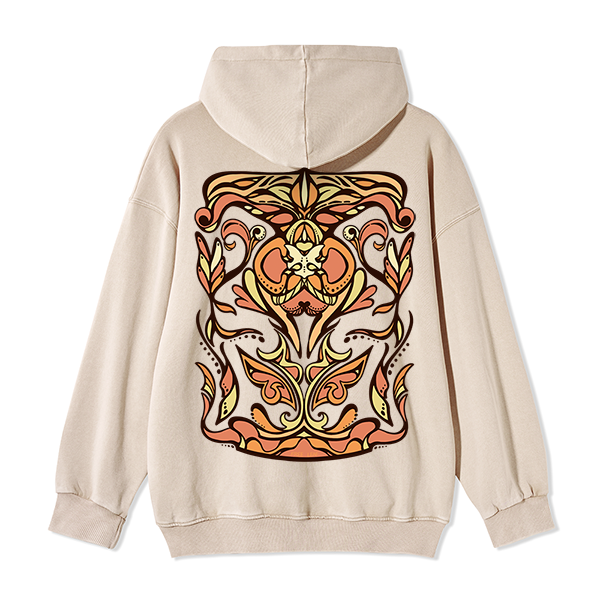 Freeleaf Golden Glow Back-printed Unisex Nature Inspired Fleece Full-Zip Hoodie