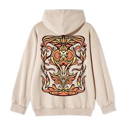 Freeleaf Golden Glow Back-printed Unisex Nature Inspired Fleece Full-Zip Hoodie