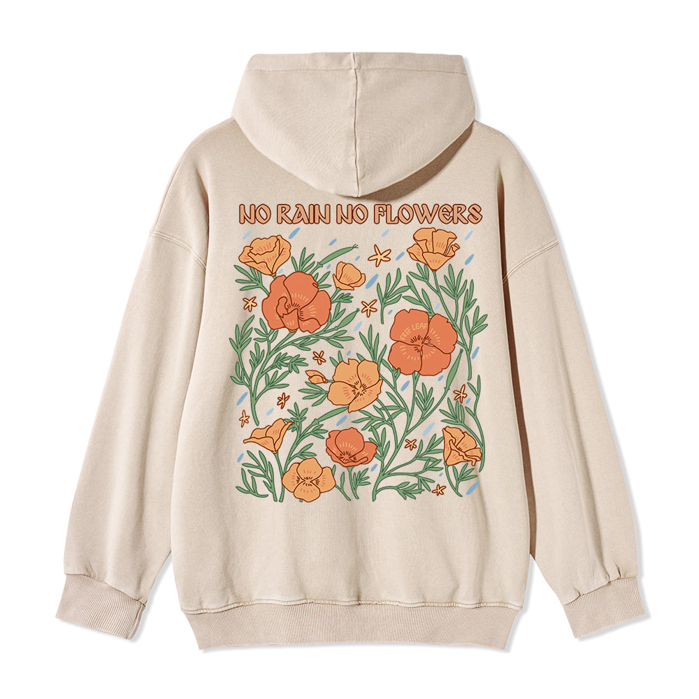 Freeleaf  No Rain No Flowers Full-Zip Back-printed Hoodie