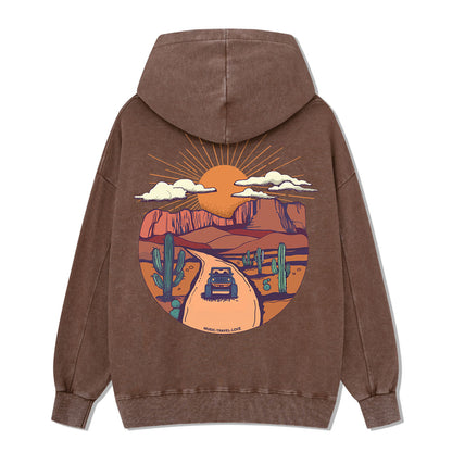 Go Hiking With Music Washed Hoodie