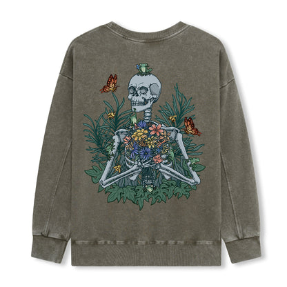 Freeleaf Rebirth in Bloom Unisex Nature Inspired Washed Sweatshirt