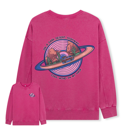 On A Dark Desert Highway Washed Sweatshirt