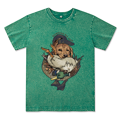 Freeleaf Hunting Dogs Strutting His Stuff Unisex Washed Tee
