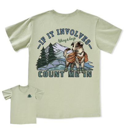 Hiking & Dogs Adventure V-neck Tee