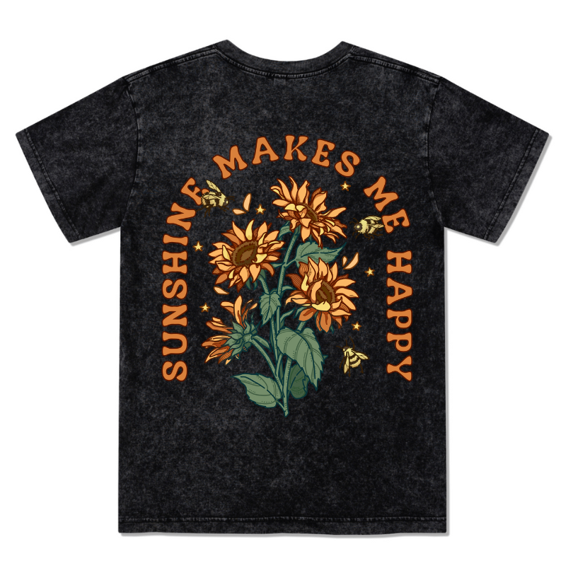 Freeleaf Sunshine Makes Me Happy Washed Tee