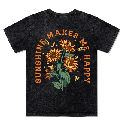 Freeleaf Sunshine Makes Me Happy Washed Tee