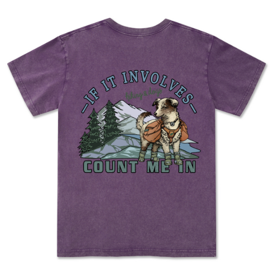 Hiking & Dogs Adventure Washed Tee