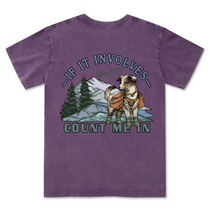 Hiking & Dogs Adventure Washed Tee