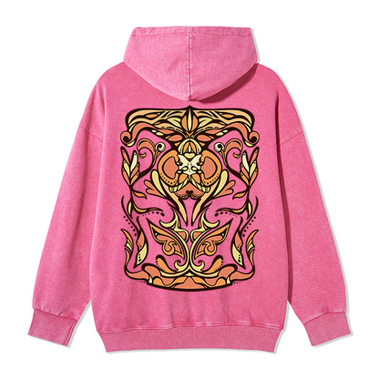 Freeleaf Golden Glow Back-printed Unisex Nature Inspired Fleece Full-Zip Hoodie