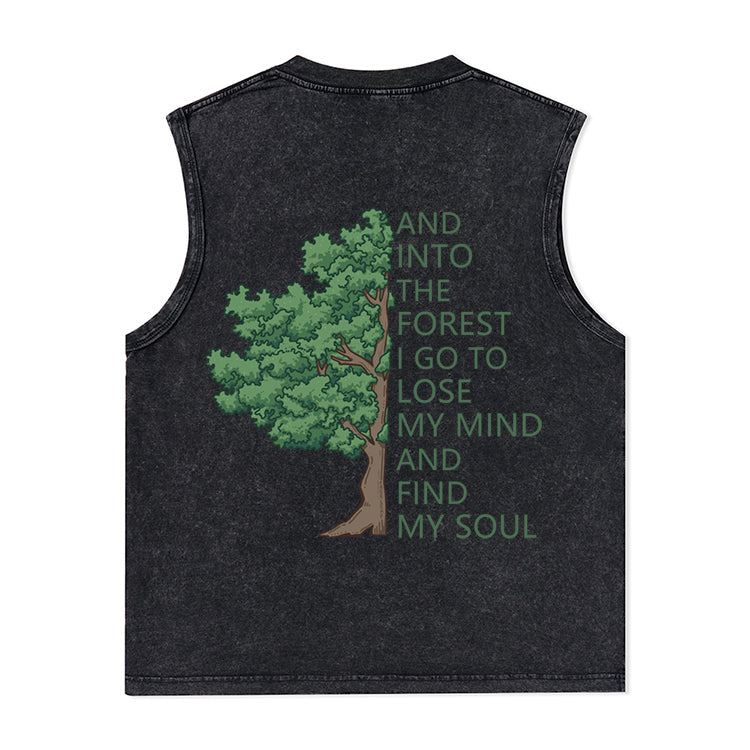 Freeleaf Into Forest And Find My Soul Unisex Washed Tank Tops