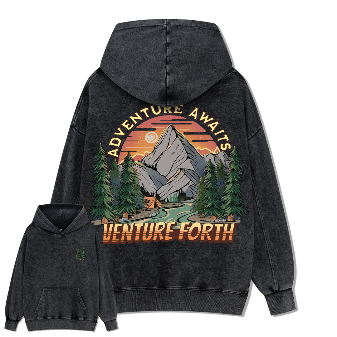 Adventure Awaits Washed Hoodie