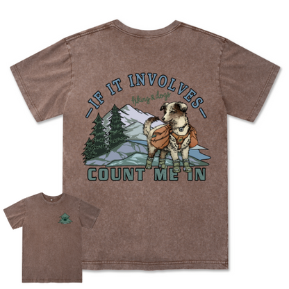Hiking & Dogs Adventure Washed Tee