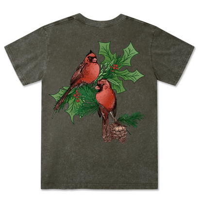 Christmas Cardinal Washed Tee
