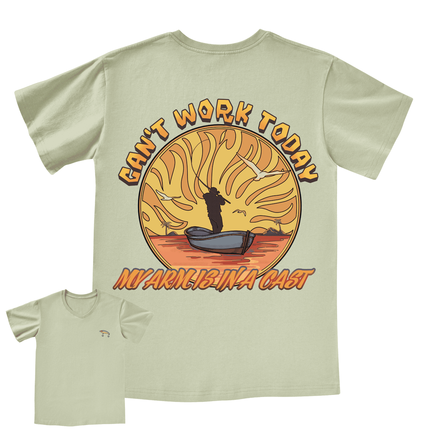 Can't Work Today V neck Tee