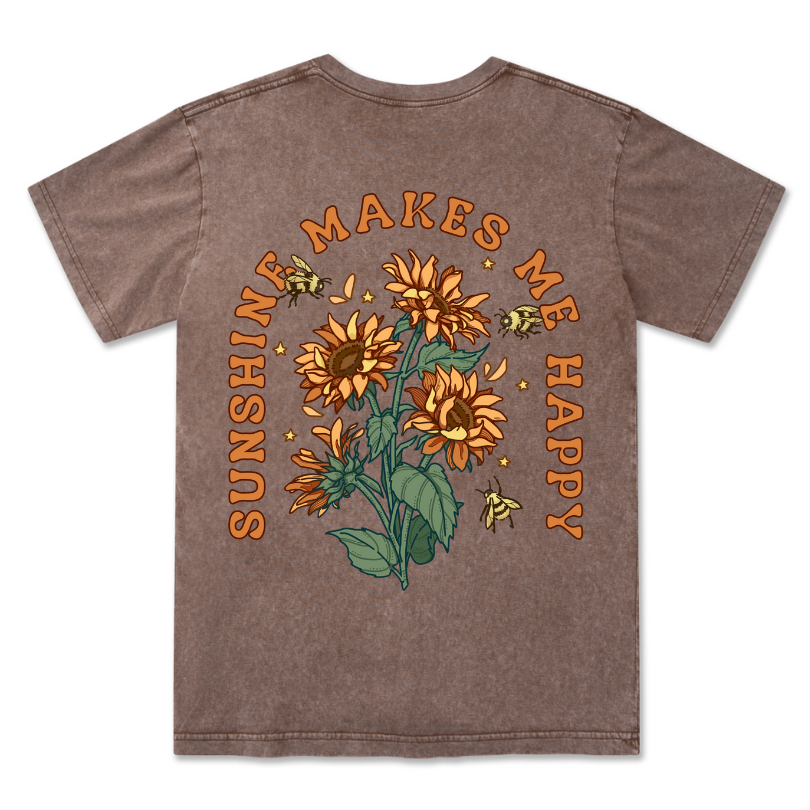 Freeleaf Sunshine Makes Me Happy Washed Tee