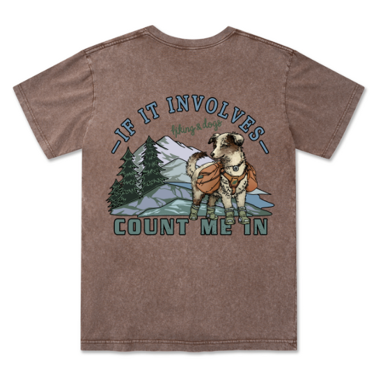 Hiking & Dogs Adventure Washed Tee