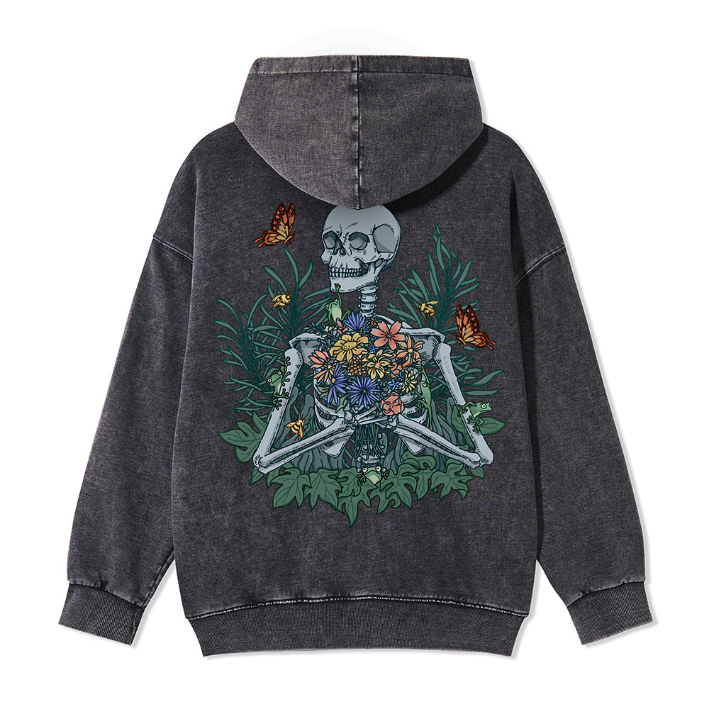 Freeleaf Rebirth in Bloom Unisex Nature Inspired Fleece Full-Zip Hoodie