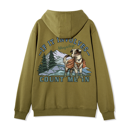 Freeleaf Hiking & Dogs Adventure Unisex Nature Inspired Fleece Full-Zip Hoodie