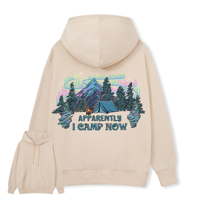 Freeleaf I Camping Now In The Land of Aurora Back-printed Hoodie