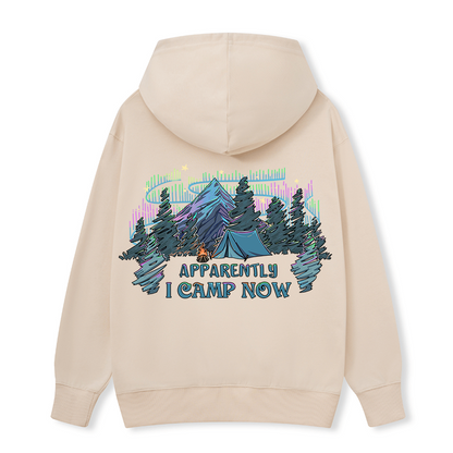 Freeleaf I Camping Now In The Land of Aurora Back-printed Hoodie