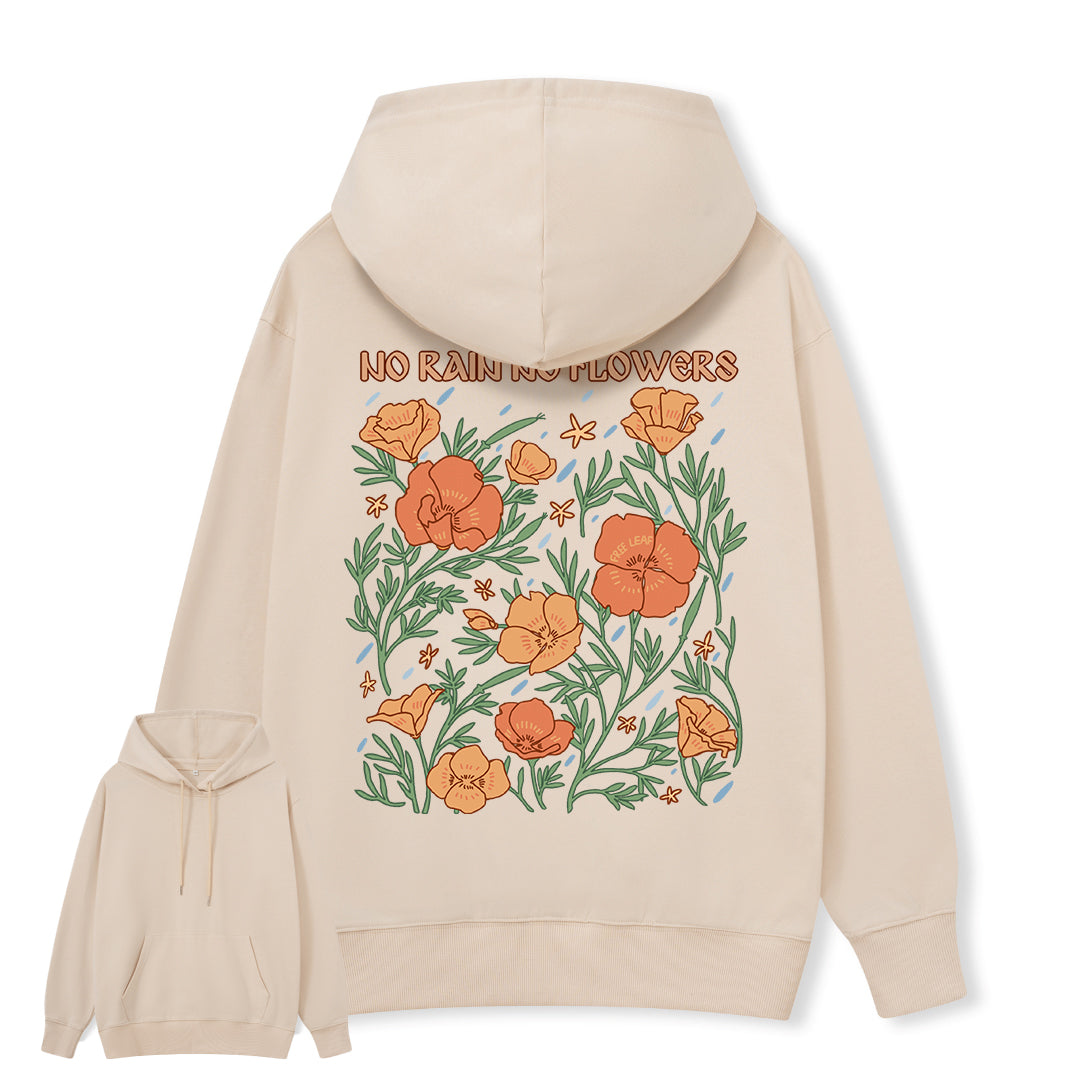 Freeleaf No Rain No Flowers Unisex Back-printed Hoodie