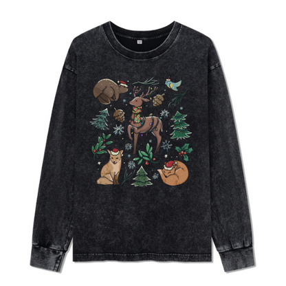 Yellowstone Christmas Wonderland Washed Long Sleeve Top