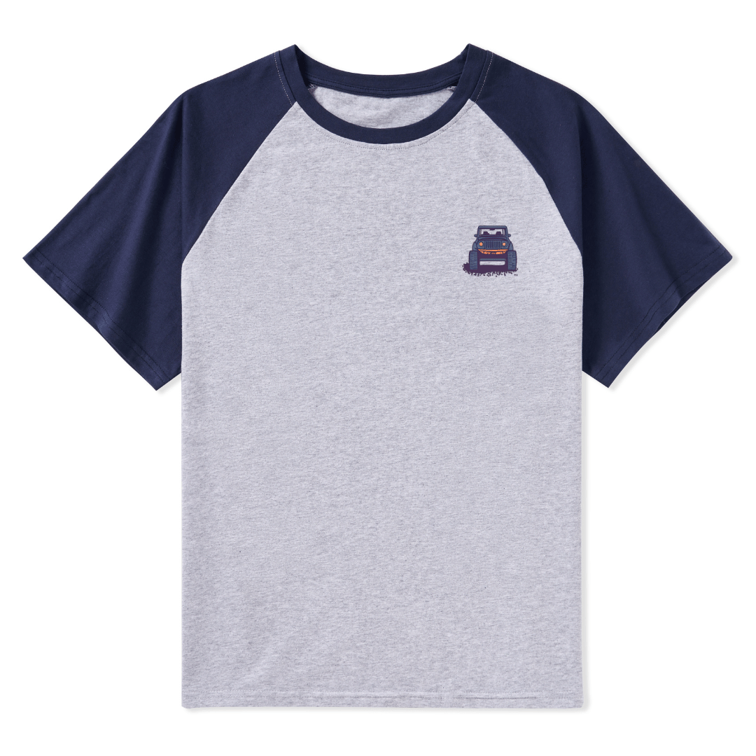 Go Hiking With Music Raglan Short Sleeve Top
