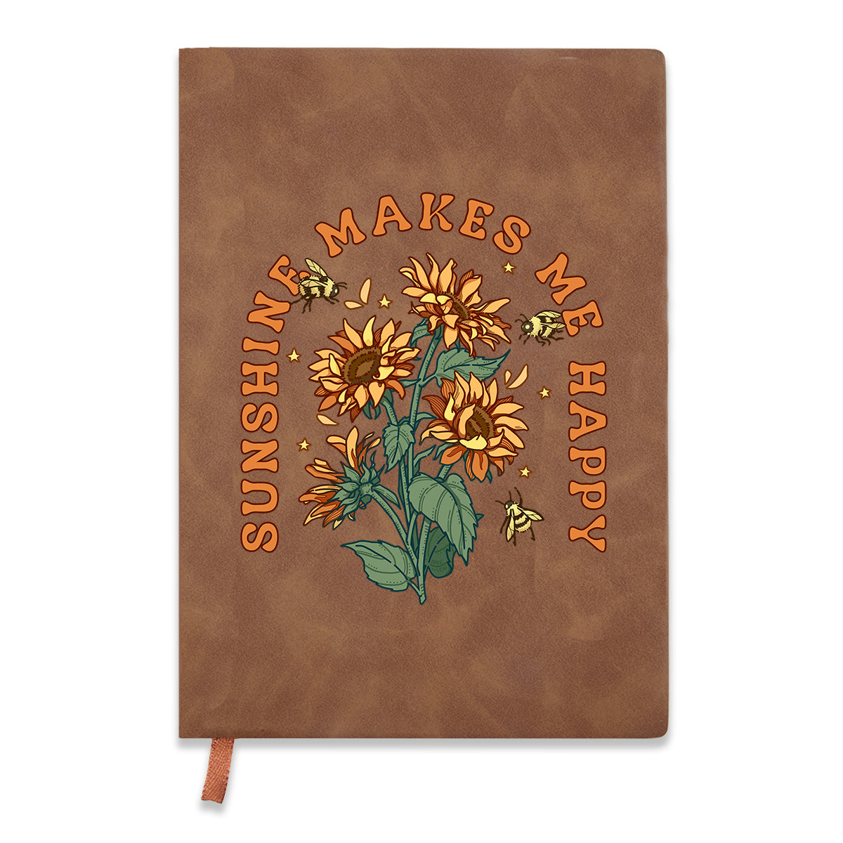 Freeleaf Sunshine Makes Me Happy Leather Journal Notebook