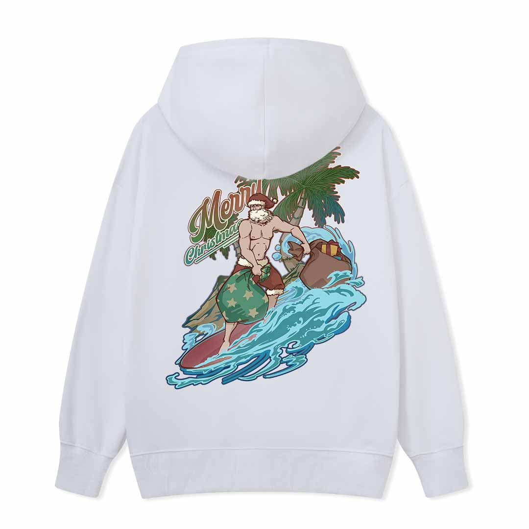 Santa Claus Surfing Back-printed Hoodie