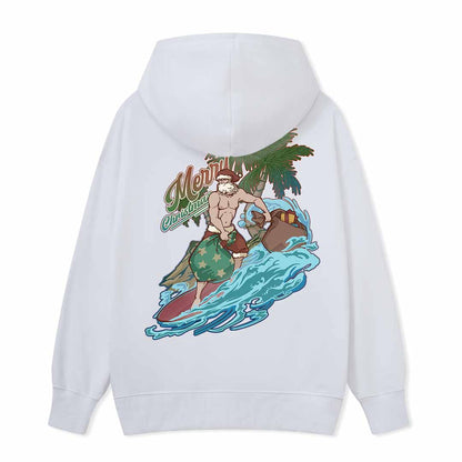 Santa Claus Surfing Back-printed Hoodie
