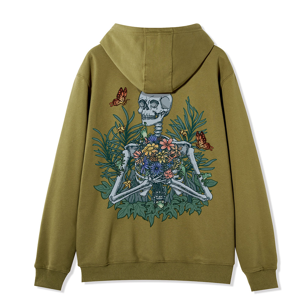 Freeleaf Rebirth in Bloom Unisex Nature Inspired Fleece Full-Zip Hoodie