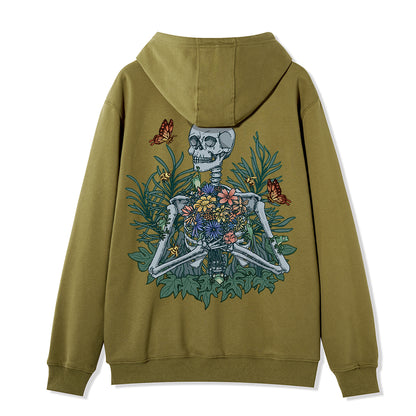 Freeleaf Rebirth in Bloom Unisex Nature Inspired Fleece Full-Zip Hoodie