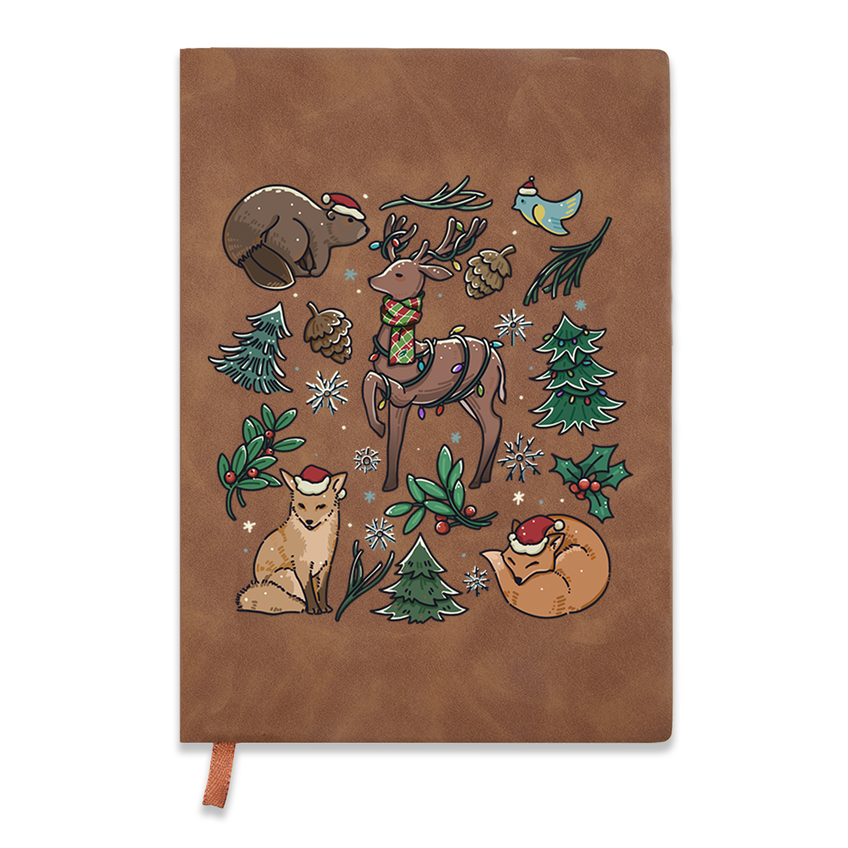 freeleaf-yellowstone-christmas-wonderland-vintage-leather-notebook