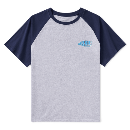 Born To Fish Raglan Short Sleeve Top