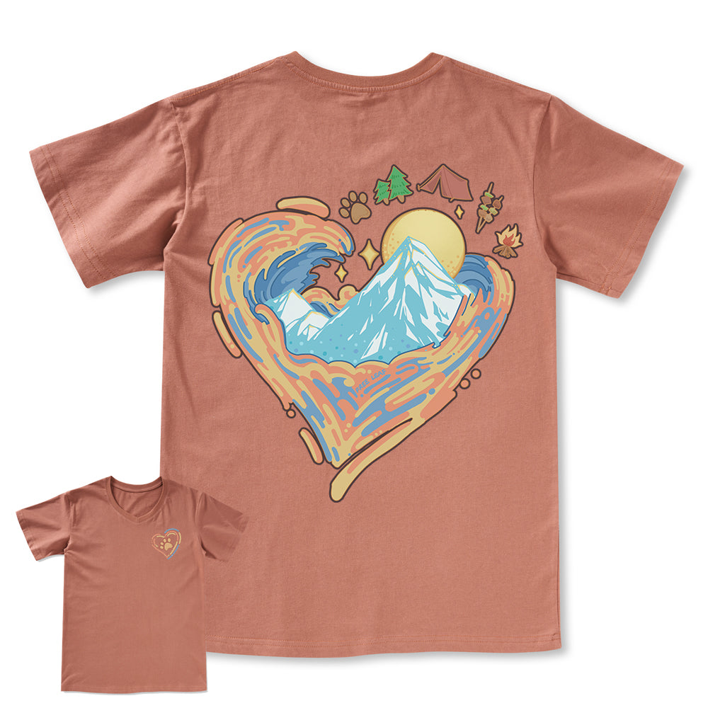 Freeleaf Heart of Wilderness Camping Unisex V-neck Tee