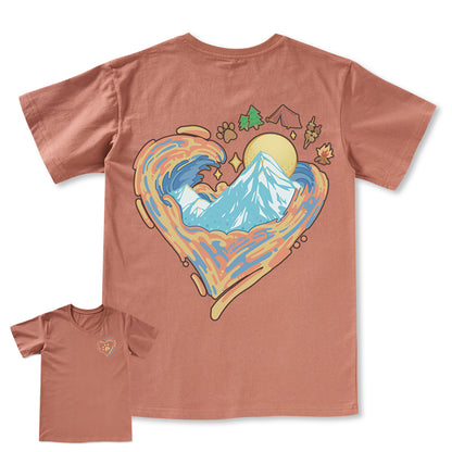 Freeleaf Heart of Wilderness Camping Unisex V-neck Tee