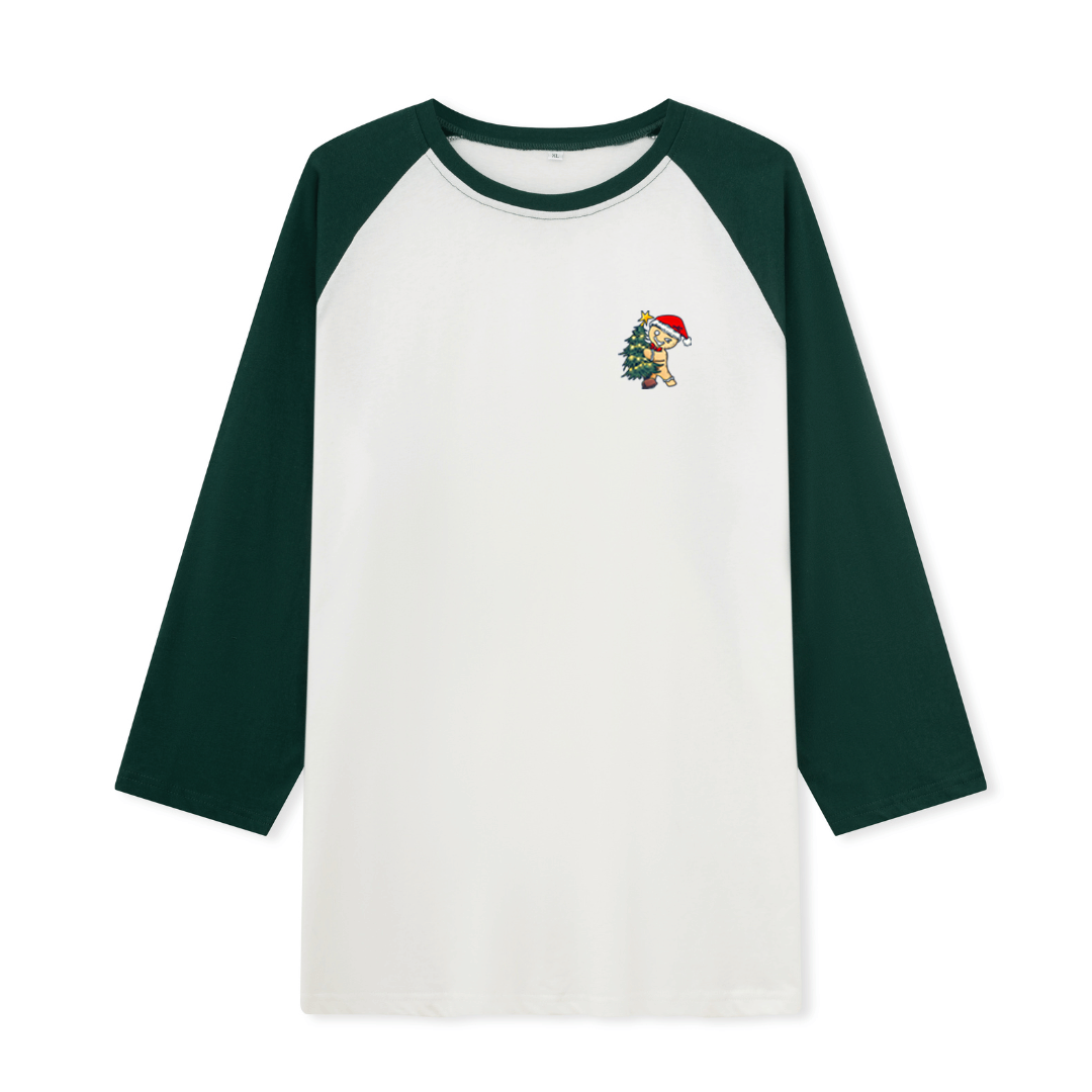 Merry Christmas Raglan Long Sleeve Top