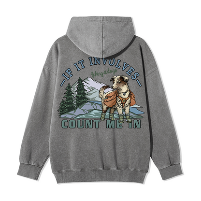 Freeleaf Hiking & Dogs Adventure Unisex Nature Inspired Fleece Full-Zip Hoodie