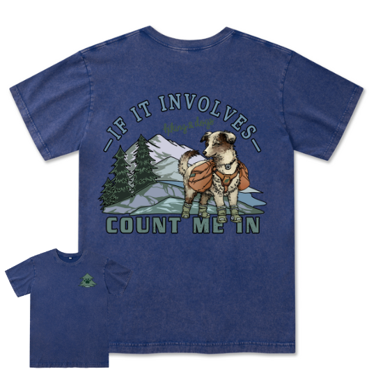 Hiking & Dogs Adventure Washed Tee